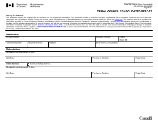 Document preview: Form DCI5677661 Tribal Council Consolidated Report - Canada