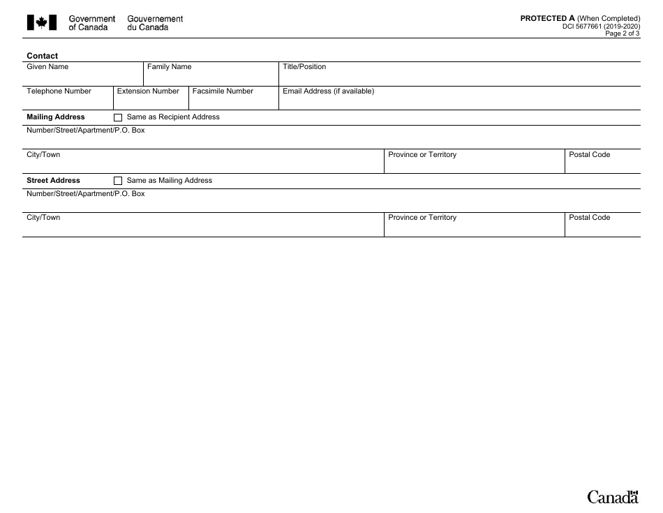 Form DCI5677661 Tribal Council Consolidated Report - Canada, Page 2