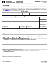 Document preview: Form INTER50-019E Application for Land Use Permit - Canada