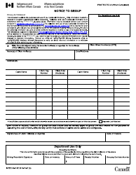 Document preview: Form INTER50-016E Notice to Group - Canada