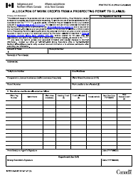 Document preview: Form INTER50-058E Allocation of Work Credits From a Prospecting Permit to Claim(S) - Canada