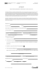 Form TBS/SCT340-52 &quot;Affidavit - Objection on Grounds of Conscience to Dues Check-Off&quot; - Canada