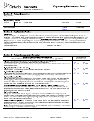 Document preview: Form NM007E Engineering Requirement Form - Ontario, Canada