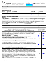 Forme NM007F Certificat D&#039;engagement De L&#039;ingenieur - Ontario, Canada (French)