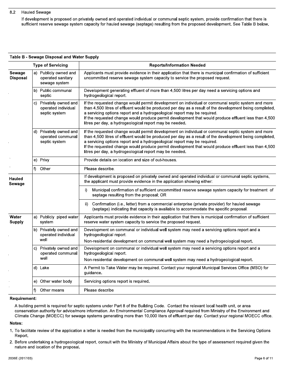 Form 2036E Application for Amendment to the Parkway Belt West Plan as Provided for by the Ontario Planning and Development Act - Ontario, Canada, Page 6