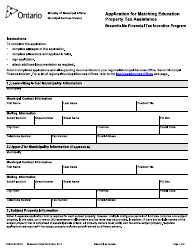 Form 2031E &quot;Application for Matching Education Property Tax Assistance&quot; - Ontario, Canada