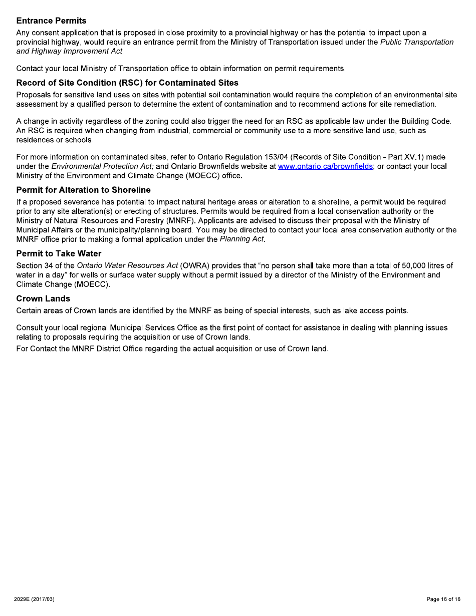 Form 2029E Application for Consent - Ontario, Canada, Page 16