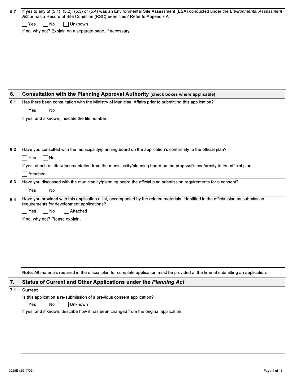 Form 2029E Application for Consent - Ontario, Canada, Page 4