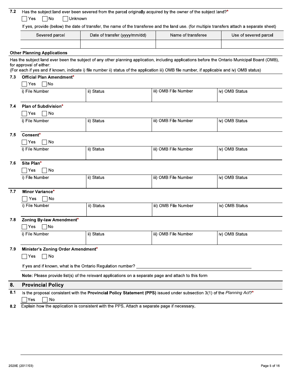 Form 2029E Application for Consent - Ontario, Canada, Page 5