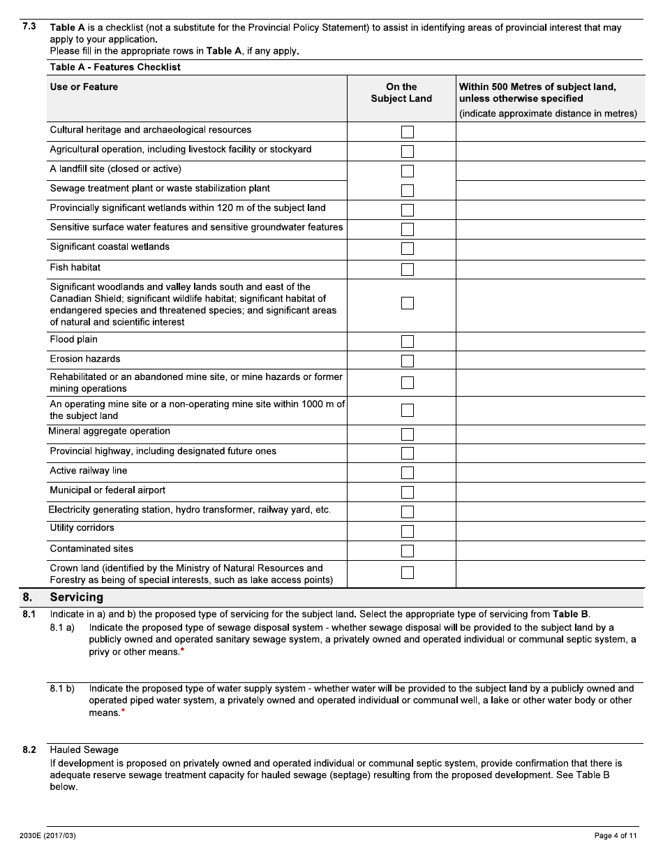 Form 2030E Application to Amend or Revoke a Ministers Zoning Order - Ontario, Canada, Page 4