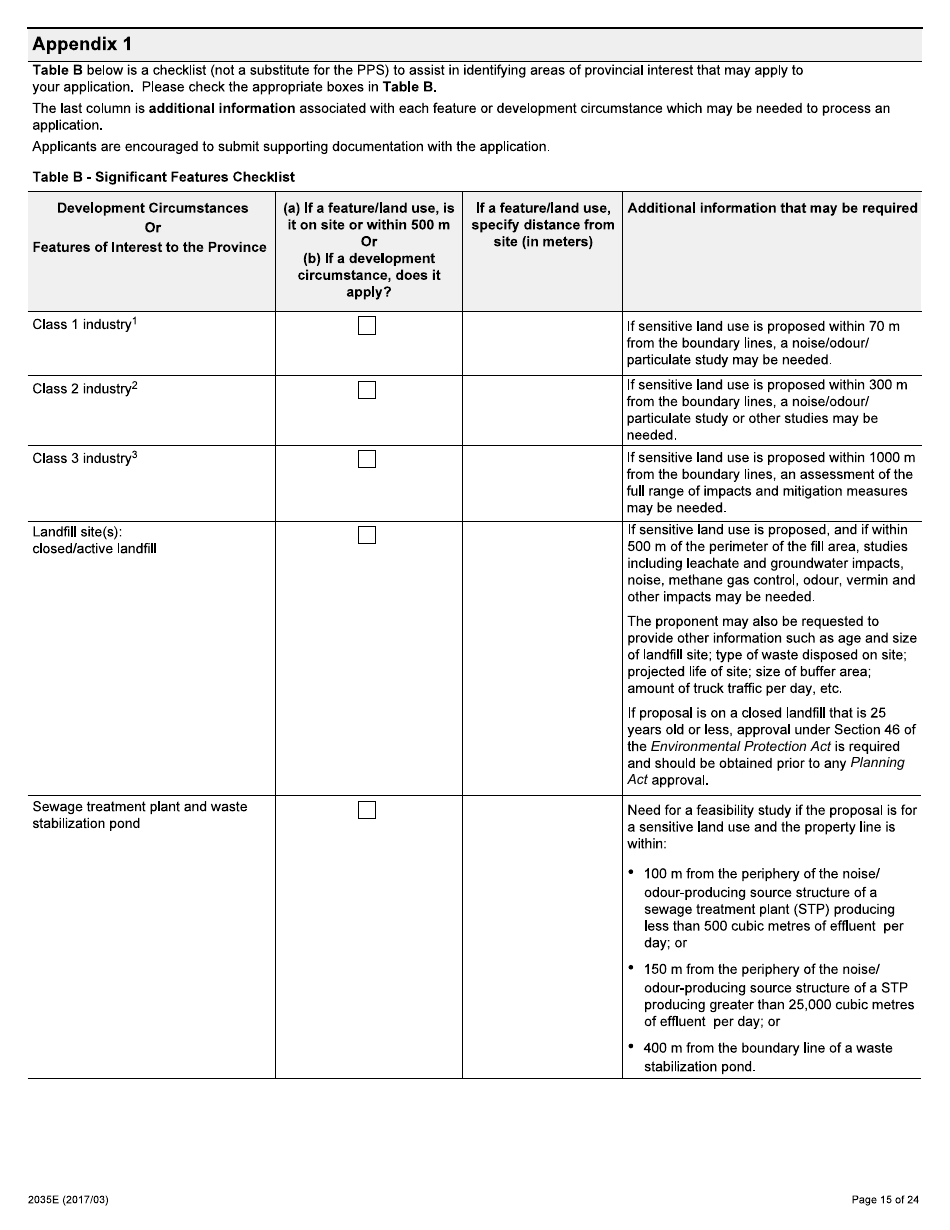 Form 2035E Application for Approval of a Plan of Subdivision and Condominium - Ontario, Canada, Page 15