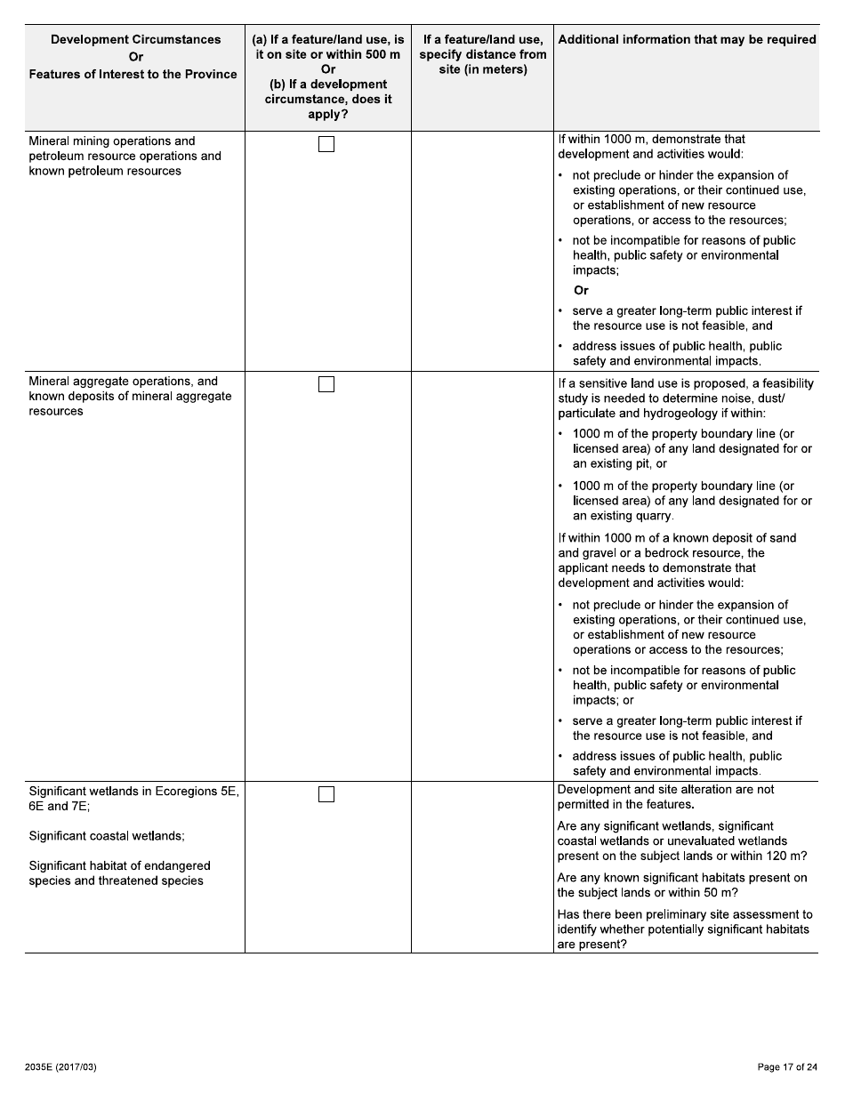 Form 2035E Application for Approval of a Plan of Subdivision and Condominium - Ontario, Canada, Page 17