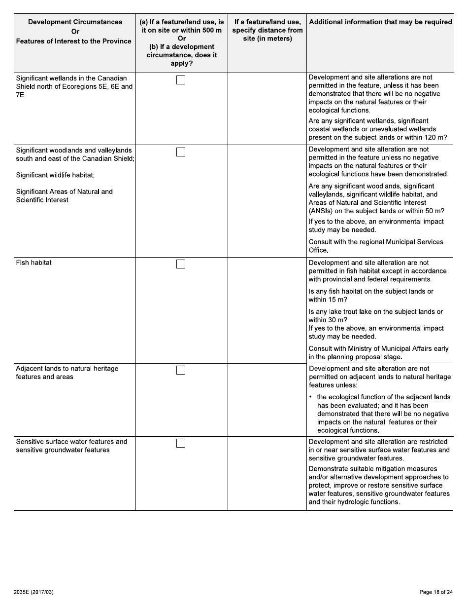 Form 2035E Application for Approval of a Plan of Subdivision and Condominium - Ontario, Canada, Page 18