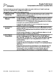 Form 5191E Broader Public Sector Compensation Information Questionnaire - Ontario, Canada