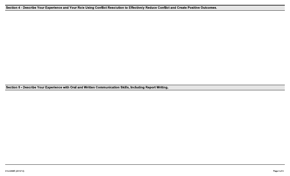 Form 016-0288E Application for Employment - Construction - Ontario, Canada, Page 6