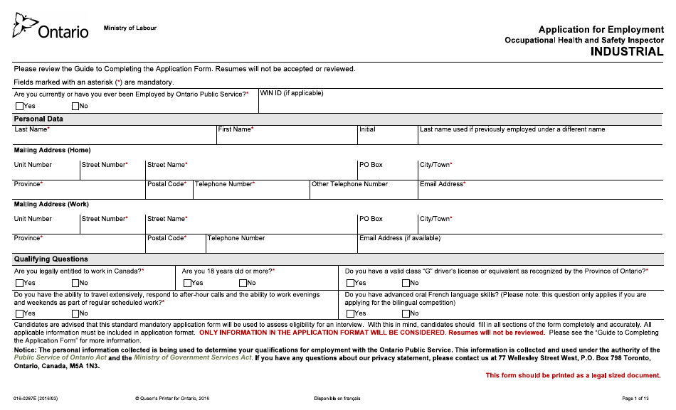 Form 0160287E Fill Out, Sign Online and Download Fillable PDF