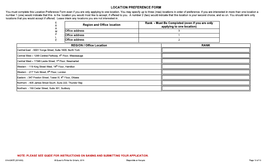 Form 016-0287E Application for Employment - Industrial - Ontario, Canada, Page 13