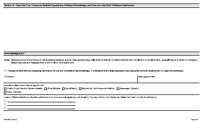 Form 016-0289E Application for Employment - Mining - Ontario, Canada, Page 9