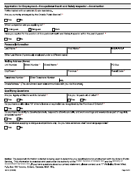 Form 1977E Application for Employment Occupational Health and Safety Inspector - Construction - Ontario, Canada, Page 3