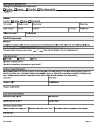 Form 2011E Application for Review of Permanent X-Ray Location - Ontario, Canada, Page 2
