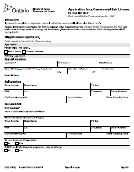 Form 2372E Application for a Commercial Bait Licence to Deal in Bait - Ontario, Canada