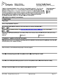 Form 0312E Activity Details Report - Ontario, Canada