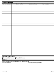 Form 2374E Application for a Commercial Bait Licence to Harvest Bait - Ontario, Canada, Page 2