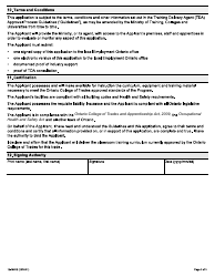 Form 12-1885E Application for Apprenticeship Training Delivery Agent - Ontario, Canada, Page 3