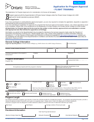 Form 58-1691E Application for Program Approval - Flight Training - Ontario, Canada