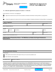 Document preview: Form 3234E Application for Approval of a Secure De-escalation Room - Ontario, Canada