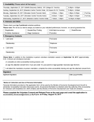 Form 0041E Accessibility Innovation Showcase - Volunteer Application - Ontario, Canada, Page 2