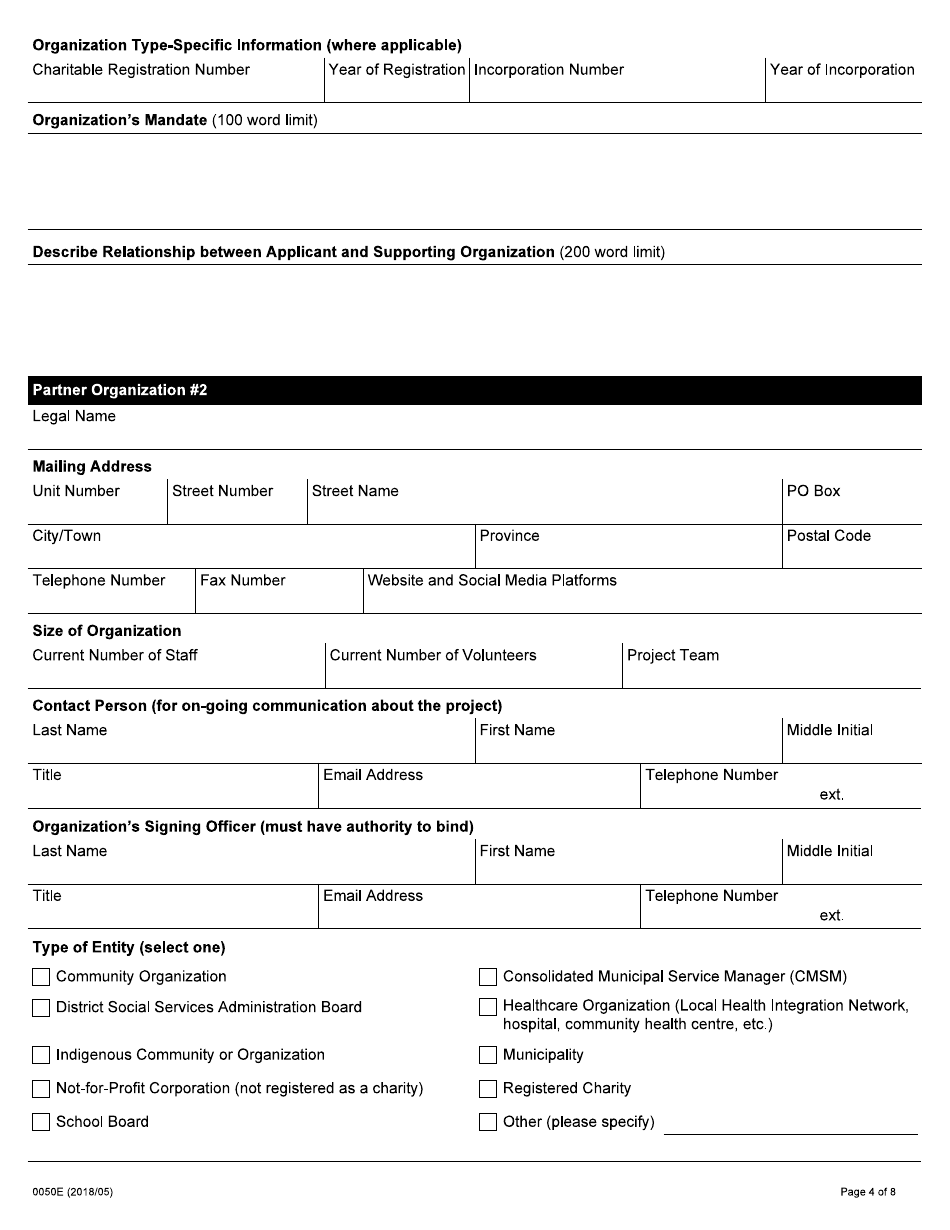 Form 0050E Application Form - Facilitation Program - Ontario, Canada, Page 4
