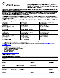 Document preview: Form 0033E Municipal Infrastructure Investment Initiative, Funding for Social Housing Asset Management, Expression of Interest - Ontario, Canada