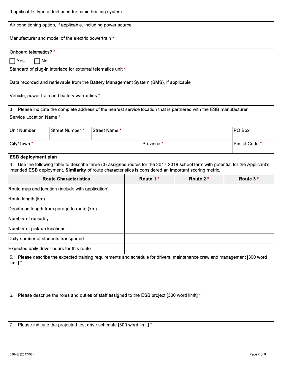 Form 5104E Appendix A Grants Ontario Application - Ontario, Canada, Page 4