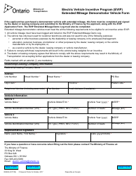 Form 05045E &quot;Extended Mileage Demonstrator Vehicle Application&quot; - Ontario, Canada