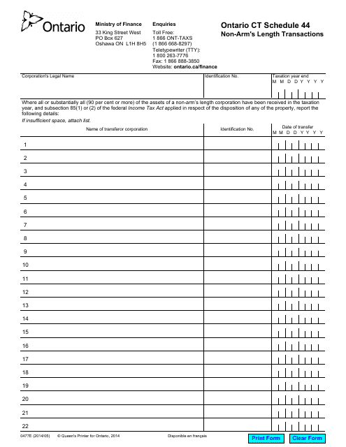 Form 0477E Schedule 44  Printable Pdf