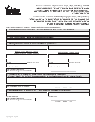 Form 27 (YG6142) Appointment of Attorney for Service and Alternative Attorney of Extra-territorial Corporation - Yukon, Canada (English/French)