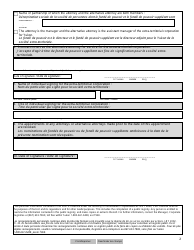 Form 27 (YG6142) Appointment of Attorney for Service and Alternative Attorney of Extra-territorial Corporation - Yukon, Canada (English/French), Page 2