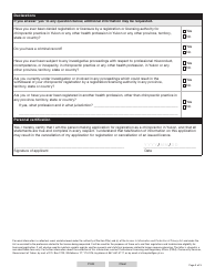 Form YG5126 Chiropractor Licence Renewal Application - Yukon, Canada, Page 4