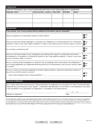 Form YG5090 Chiropractor Licence Application - Yukon, Canada, Page 4