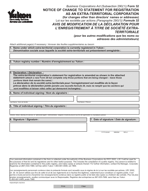 Form 32 (YG6145)  Printable Pdf