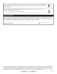 Form YG5059 Denturist Licence Renewal Application - Yukon, Canada, Page 4