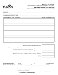 Document preview: Form YG4443 Ballot Account - Yukon, Canada (English/French)