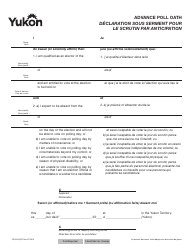 Document preview: Form YG3633 Advance Poll Oath - Yukon, Canada (English/French)