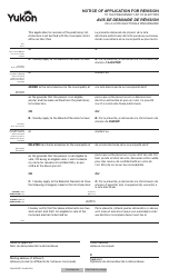Document preview: Form YG4441 Notice of Application for Revision - Yukon, Canada (English/French)