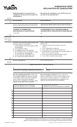 Document preview: Form YG3626 Nomination Paper - Yukon, Canada (English/French)
