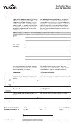 Document preview: Form YG3621 Notice of Poll - Yukon, Canada (English/French)