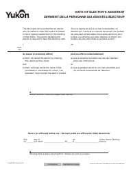 Document preview: Form YG4867 Oath of Elector's Assistant - Yukon, Canada (English/French)