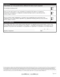 Form YG5127 Funeral Directors Licence Renewal Application - Yukon, Canada, Page 4