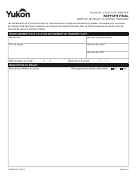 Forme YG6600 Fonds De La Taxe Sur L&#039;essence Rapport Final - Yukon, Canada (French)